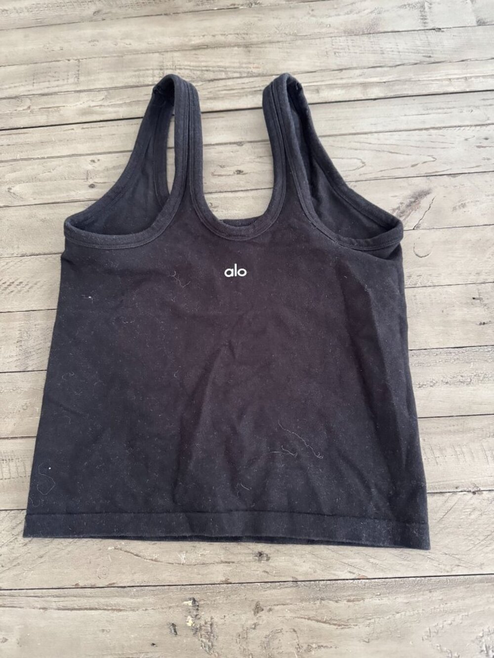 ALO Aspire Logo High Neck Tank Top Black Small